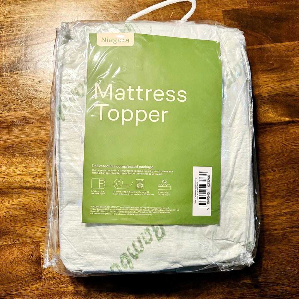 Niagara Mattress Topper Twin XL Bamboo Green Sleep Solution Breathable Cooling